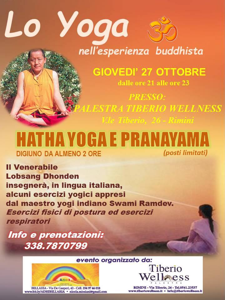 Monaco tibetano insegna yoga a Rimini